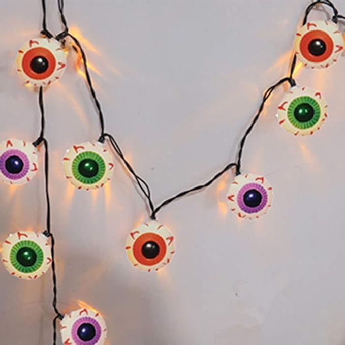 Goothy Halloween Eyeball String Lights 8.5Ft Halloween Decorative String Lights with 10 Incandesc... | Amazon (US)