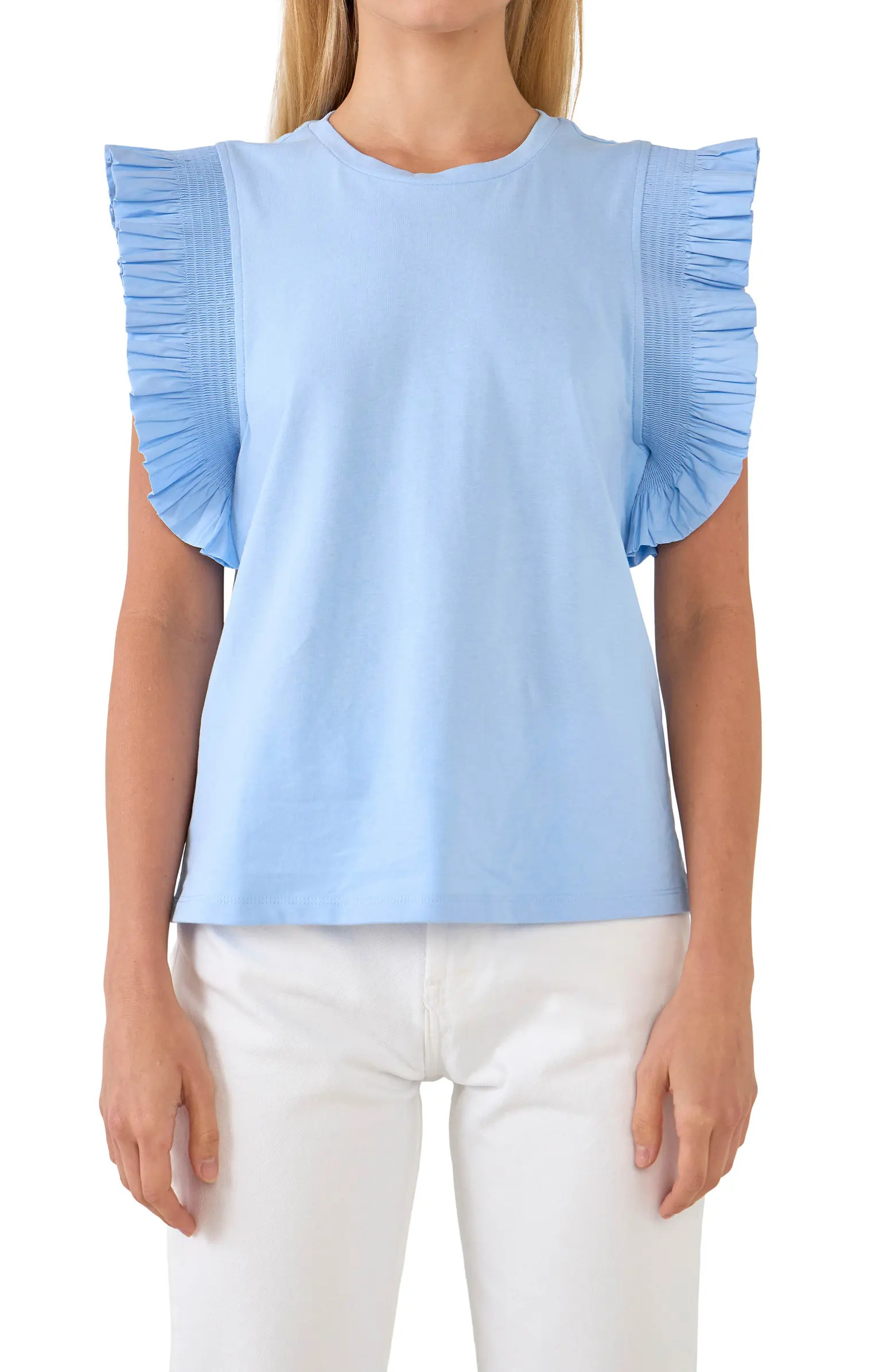Poplin Ruffle Top | Nordstrom