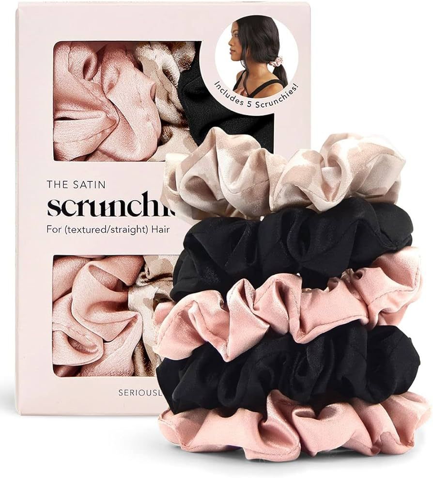 Kitsch Satin Hair Scrunchies for Women - Softer Than Silk Scrunchies for Hair | Satin Scrunchies ... | Amazon (US)