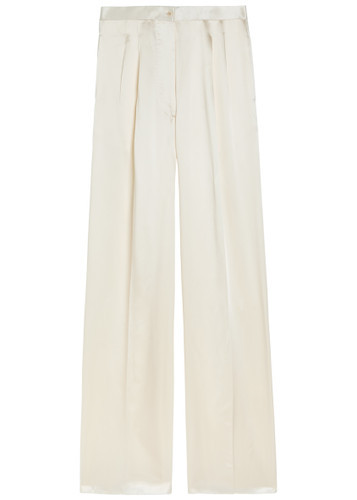 The Elsa wide-leg satin trousers | Harvey Nichols