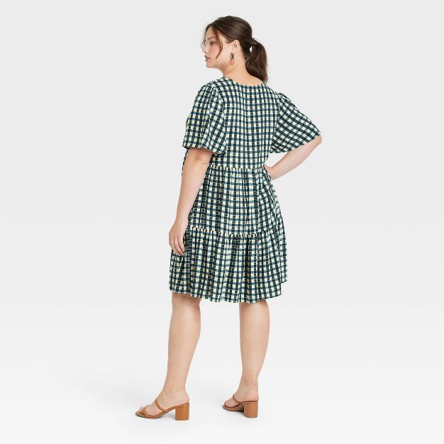 Women's Plus Size Flutter Short Sleeve Dress- Ava & Viv™ | Target