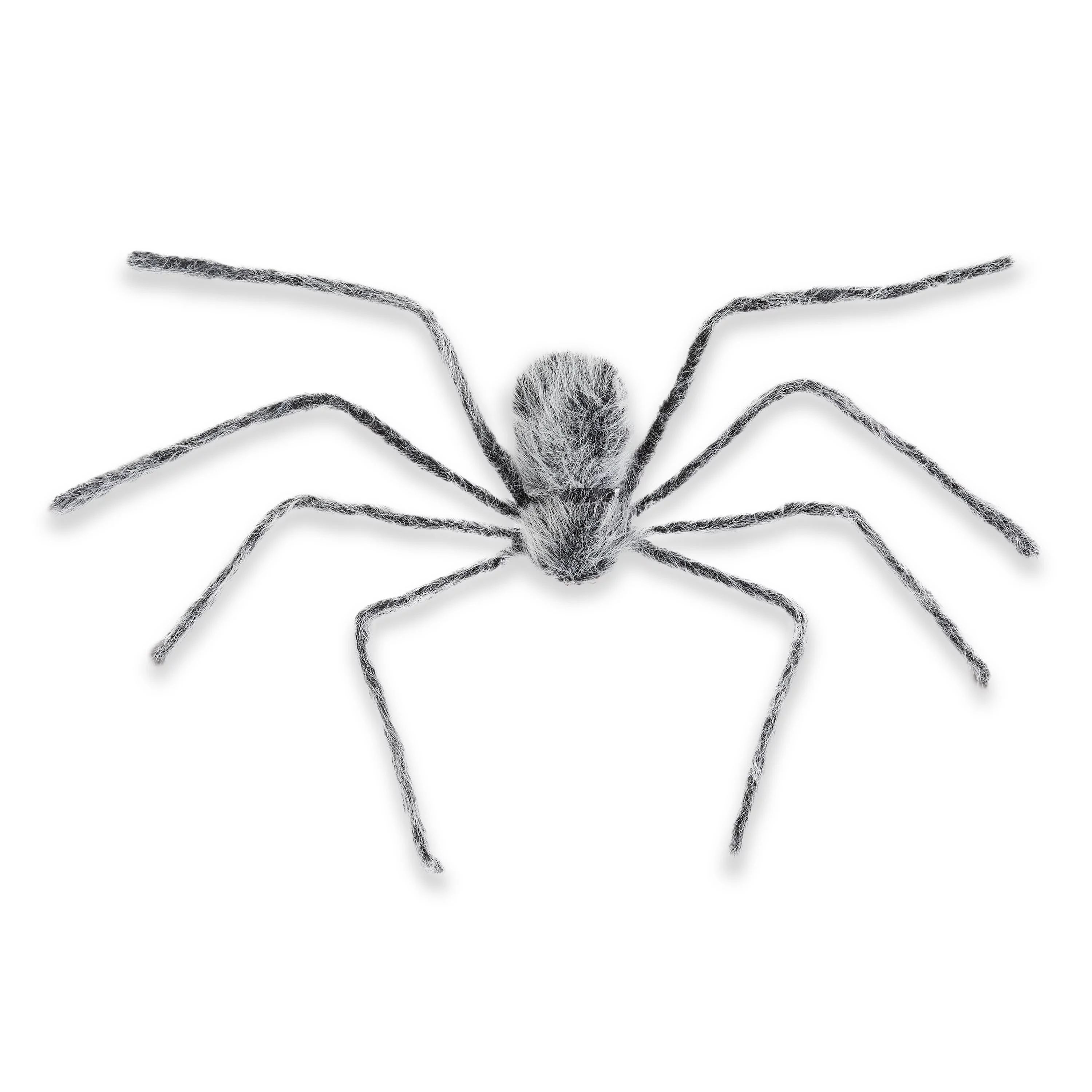 Halloween Gray Polyester Hairy Spider Decoration, 28-in (H), Outdoor Decor, Way to Celebrate | Walmart (US)