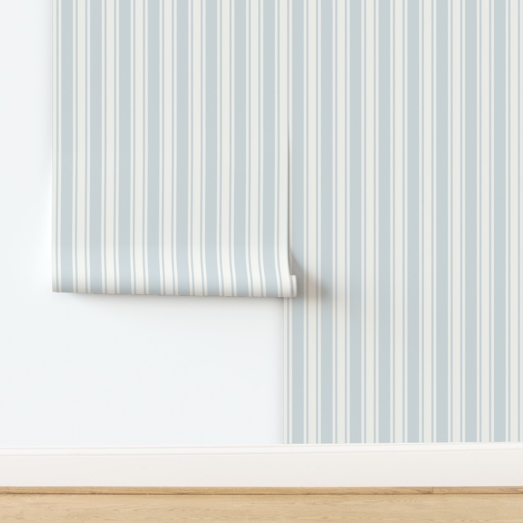 Finley Stripe blue traditional grandmillennial coastal calm Wallpaper | Spoonflower | Spoonflower
