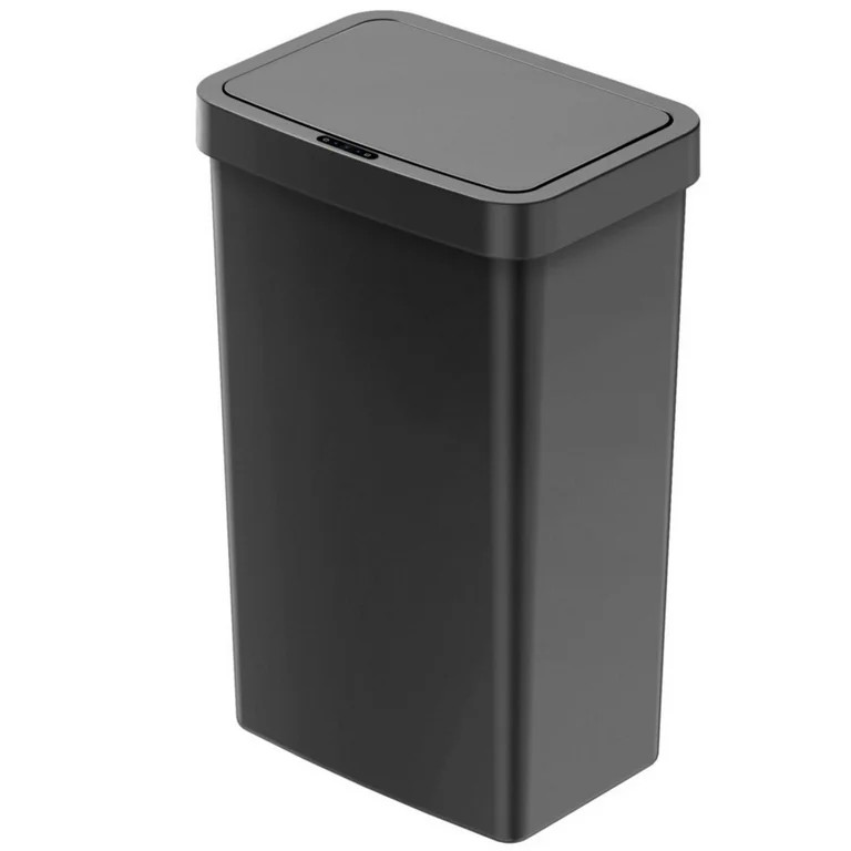 Mainstays 13.2 Gallon Trash Can, Plastic Motion Sensor Kitchen Trash Can, Black - Walmart.com | Walmart (US)