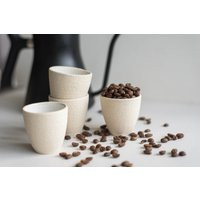 Ceramic Espresso Cup Pottery Cups Brown Handmade Ceramics White Coffee Lover Gift | Etsy (US)