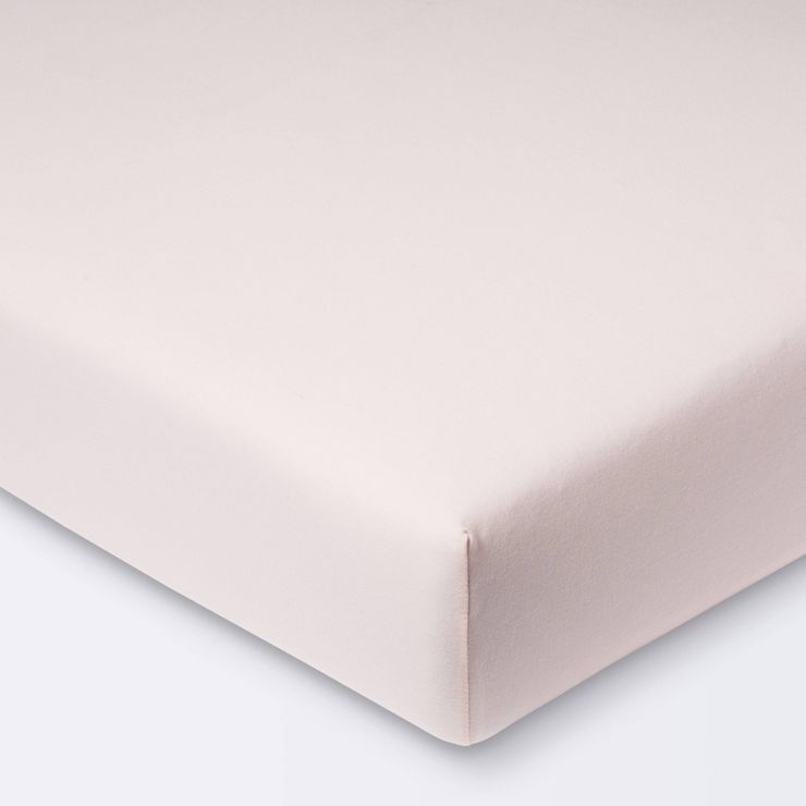 Polyester Rayon Jersey Fitted Crib Sheet - Cloud Island™ Light Pink | Target