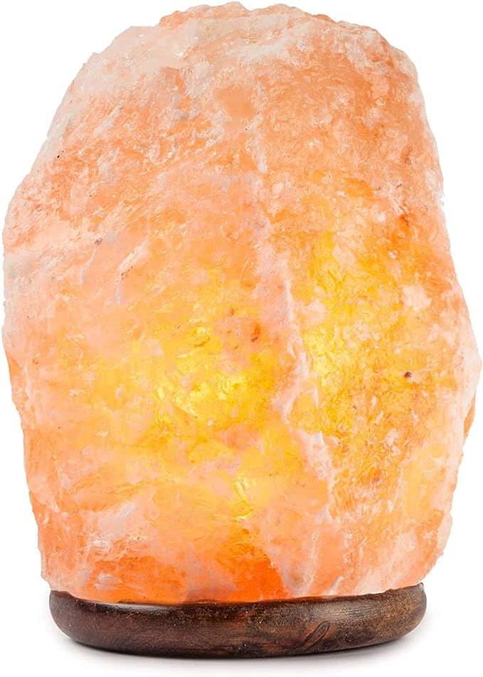 HemingWeigh Himalayan Salt Lamp with All Natural and Handcrafted Wooden Base, with Electrical Wir... | Amazon (US)