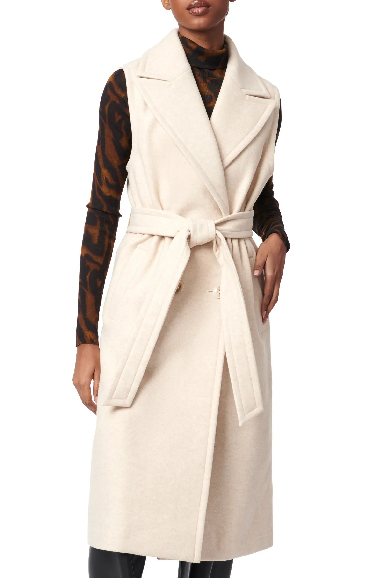 Bernardo Belted Long Vest | Nordstrom | Nordstrom