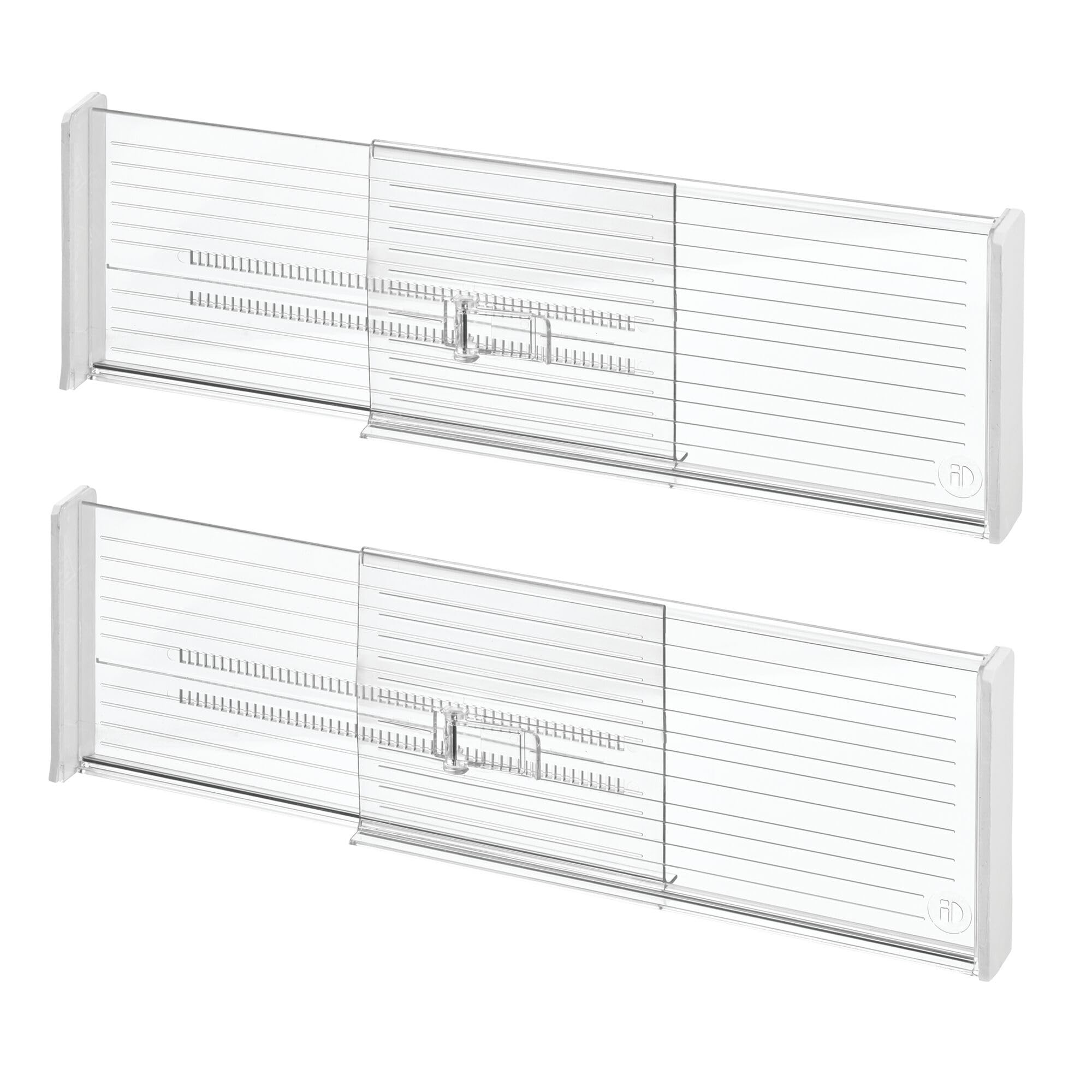 iDesign Recycled Plastic Adjustable Drawer Dividers–- Set of 2 - Clear | Amazon (US)