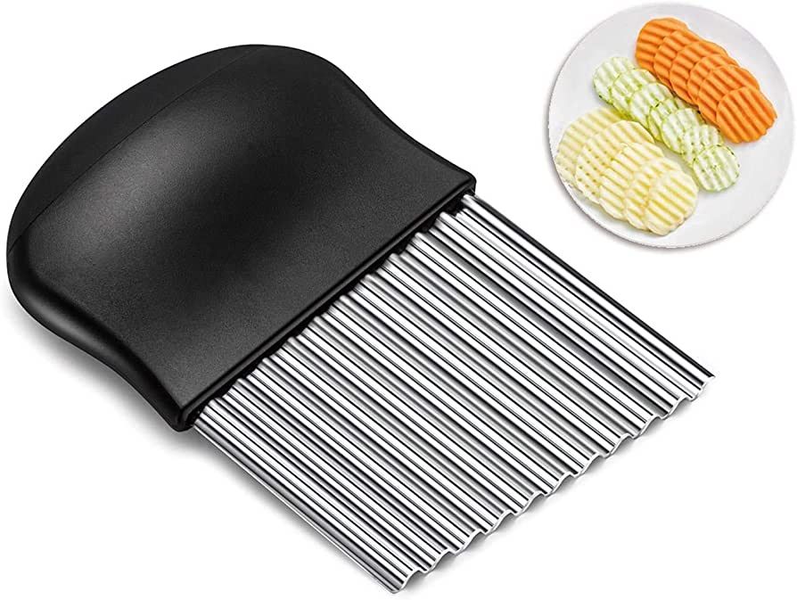 Potato Crinkle Cutter, Stainless Steel Crinkle Cutting Tool, Potato Fry Cutter, Kitchen Vegetable... | Amazon (US)