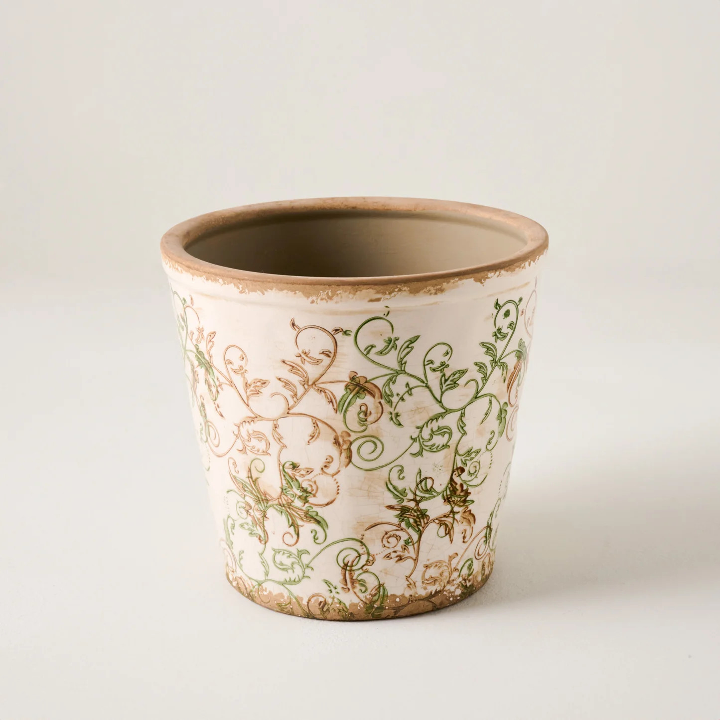 Green and White Distressed Planter | Magnolia