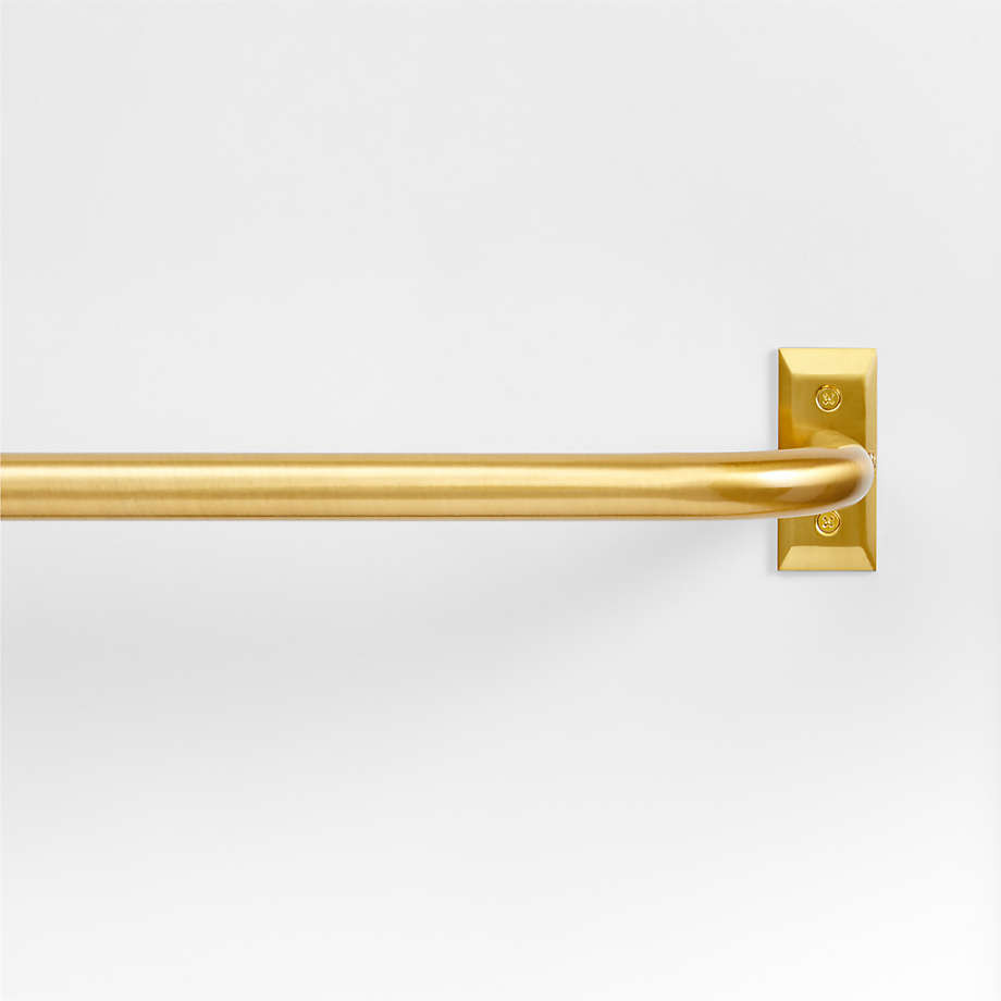 Brass 1" Room Darkening Curtain Rod 90"-144" | Crate & Barrel