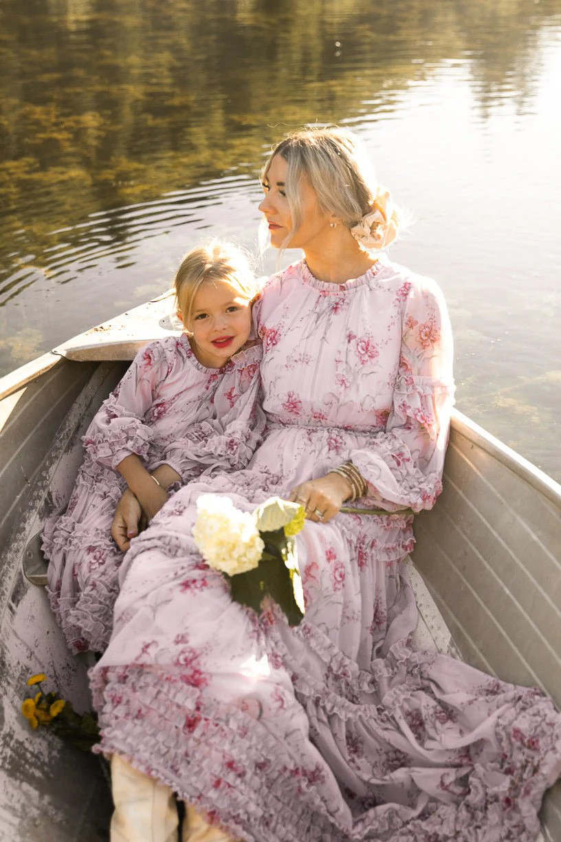 Geneva Dress in Mauve Floral | Ivy City Co