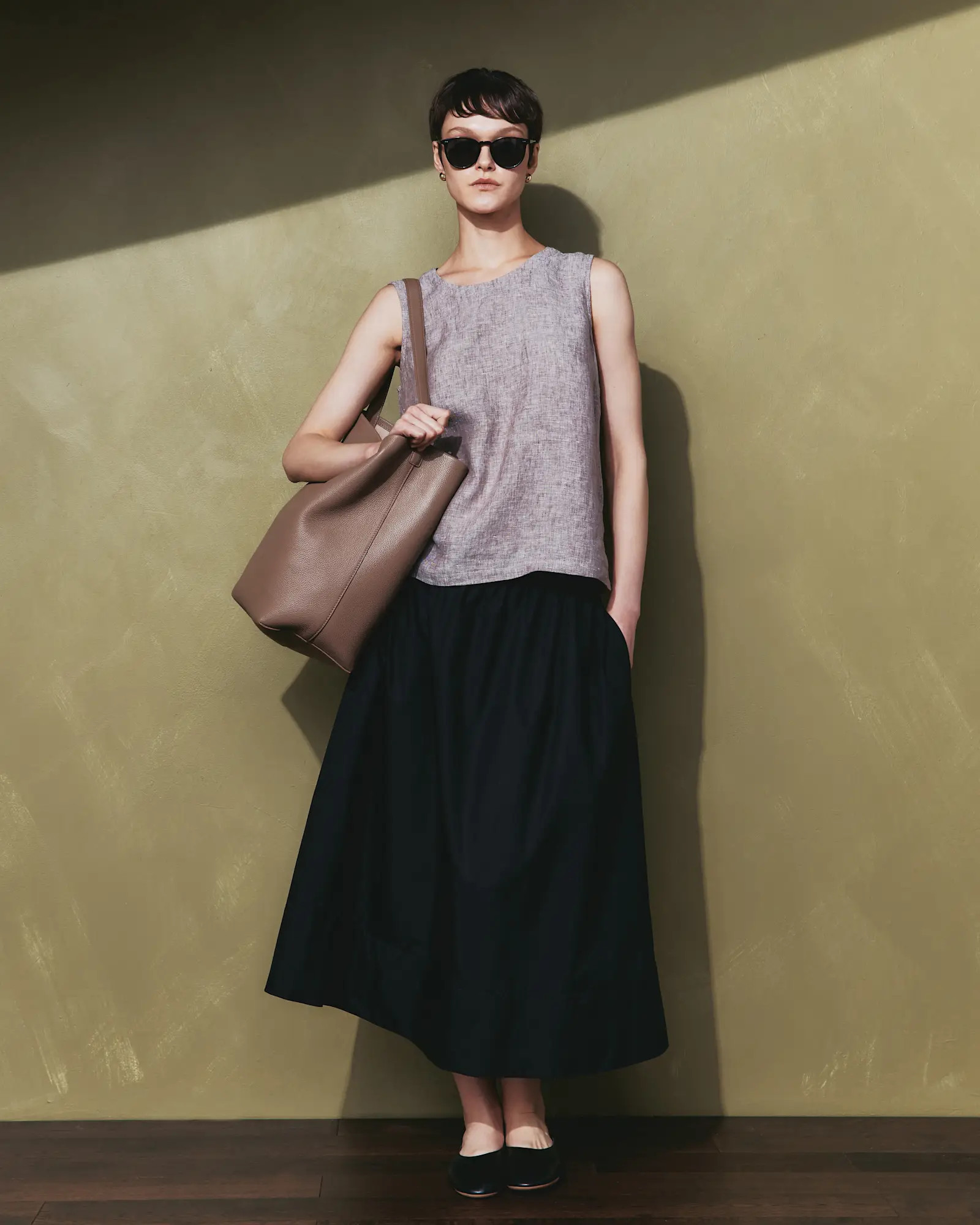 100% Organic Cotton Poplin A-line Maxi Skirt | Quince