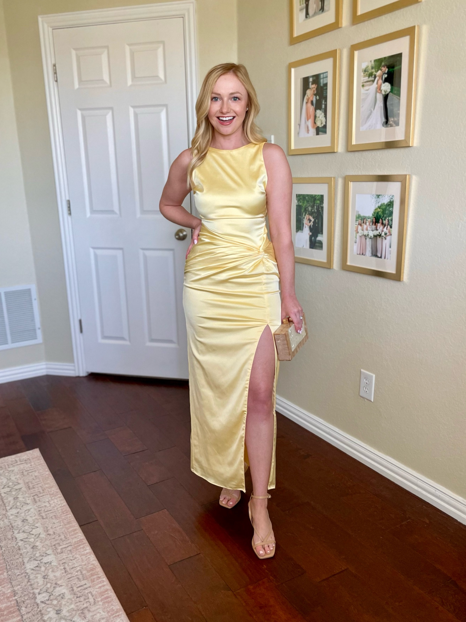 Wearing an XS petite | wedding guest dress, formal dress, yellow dress, occasion dress 

#LTKstyletip #LTKwedding #LTKSeasonal