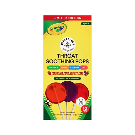 Beekeeper's Naturals Kids Lollipops With Vitamin D & Honey, Allergen Free, 10 Count | Walmart (US)