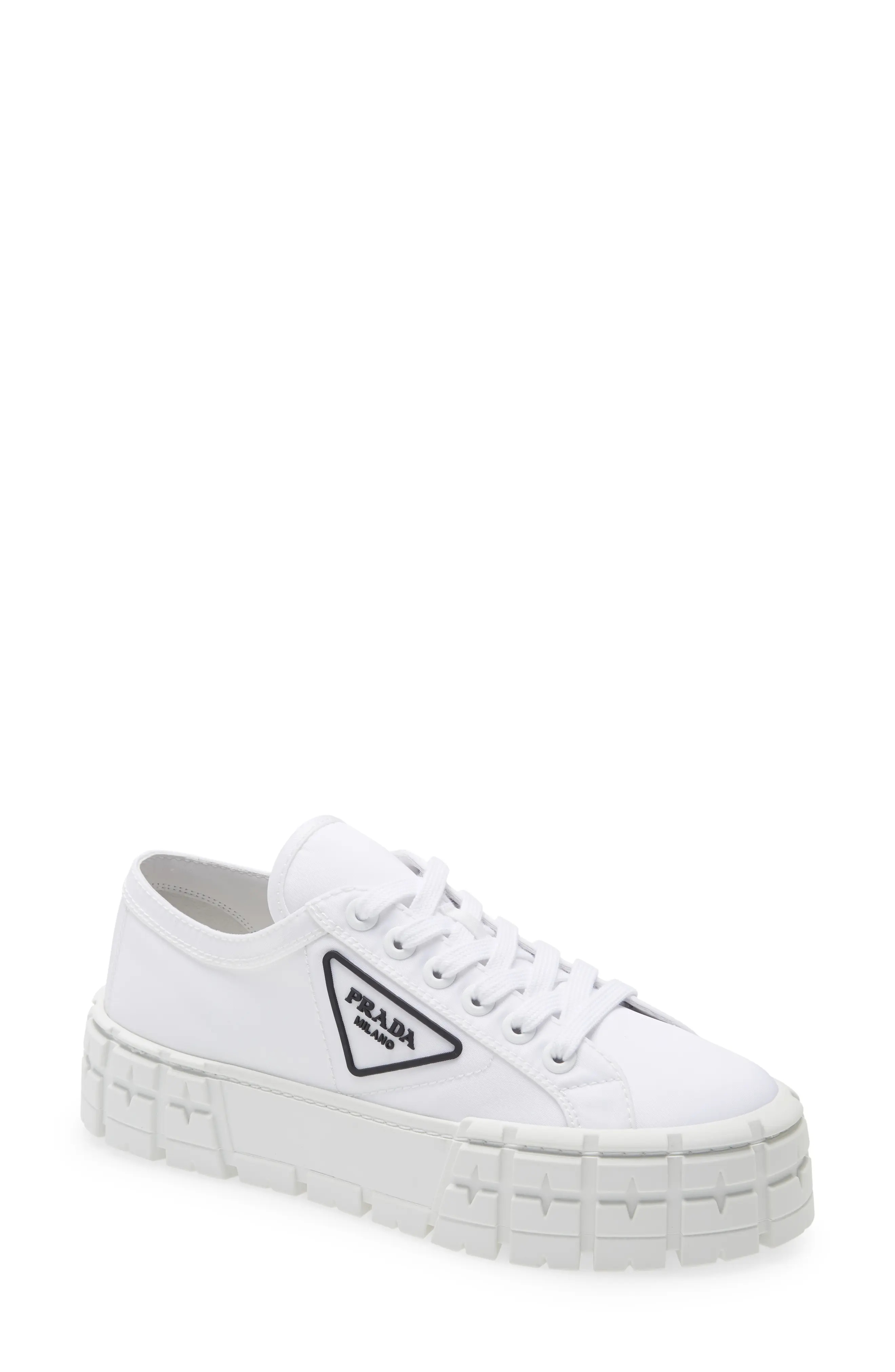 Women's Prada Logo Lug Platform Sneaker, Size 9US - White | Nordstrom