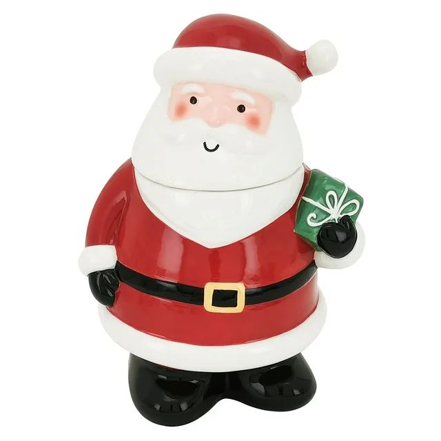 Holiday Time Caucasian Santa Large Cookie Jar | Walmart (US)