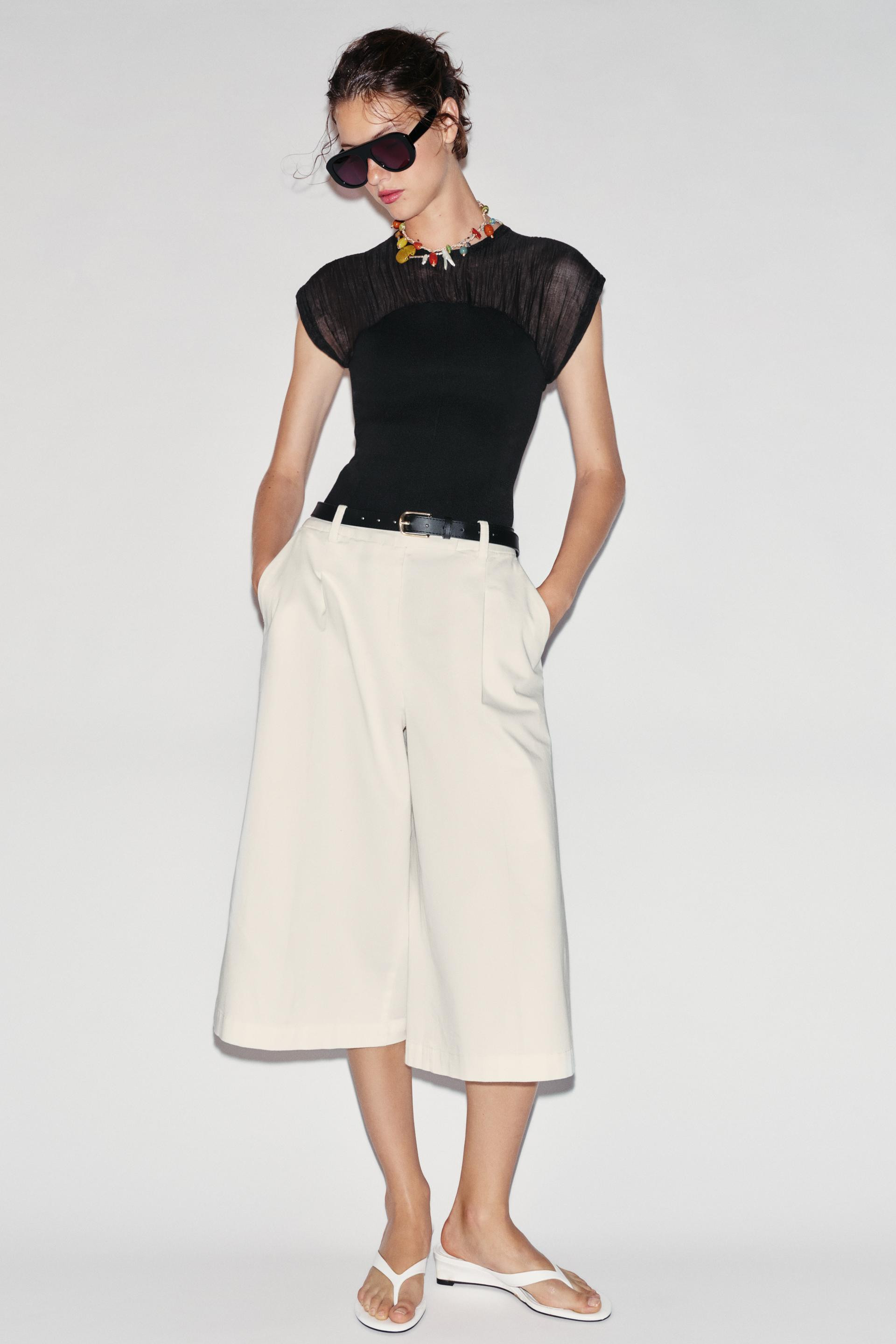 Zara - Combination Knit Top - Black - M - Woman | Zara US