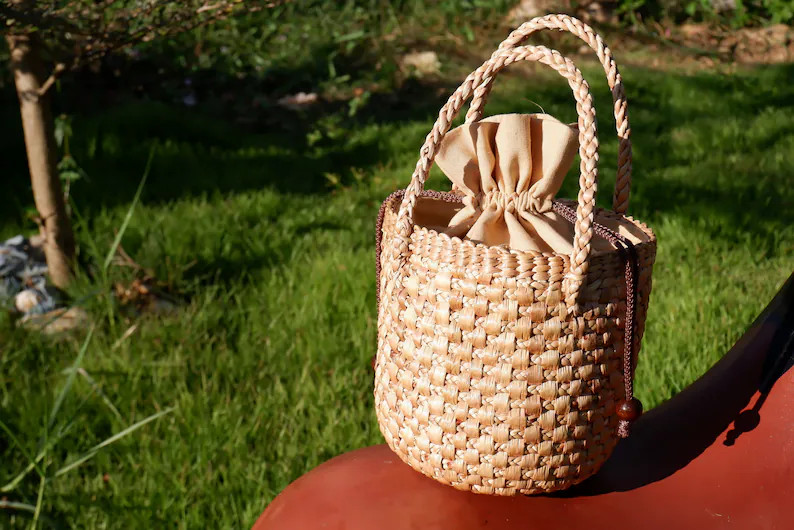 Water Hyacinth Rope Bag Handles: Natural Braided Cord (15mm) - Etsy | Etsy (US)