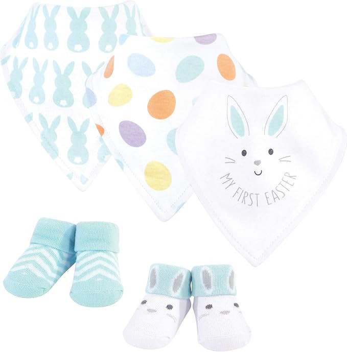 Hudson Baby Unisex BabyCotton Bib and Sock Set | Amazon (US)