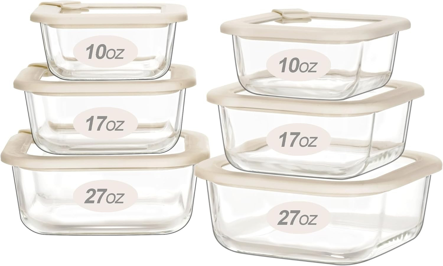 Urban Green Glass Food Storage Containers with Glass Lids, Microwave Safe Food Container Set, Air... | Amazon (US)