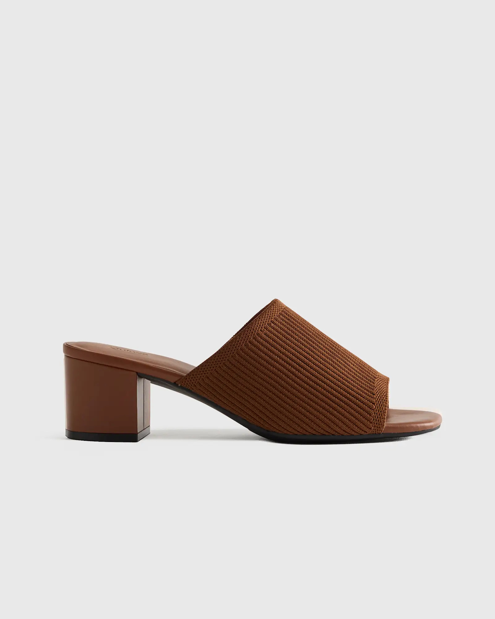 Italian Leather & Eco Knit Heeled Mule | Quince