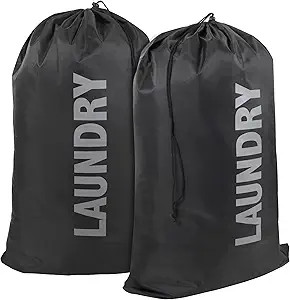 Washable Drawstring Laundry Bags 2 Pack Extra Large Heavy Duty College Dorm Dirty Laundry Clothes... | Amazon (US)