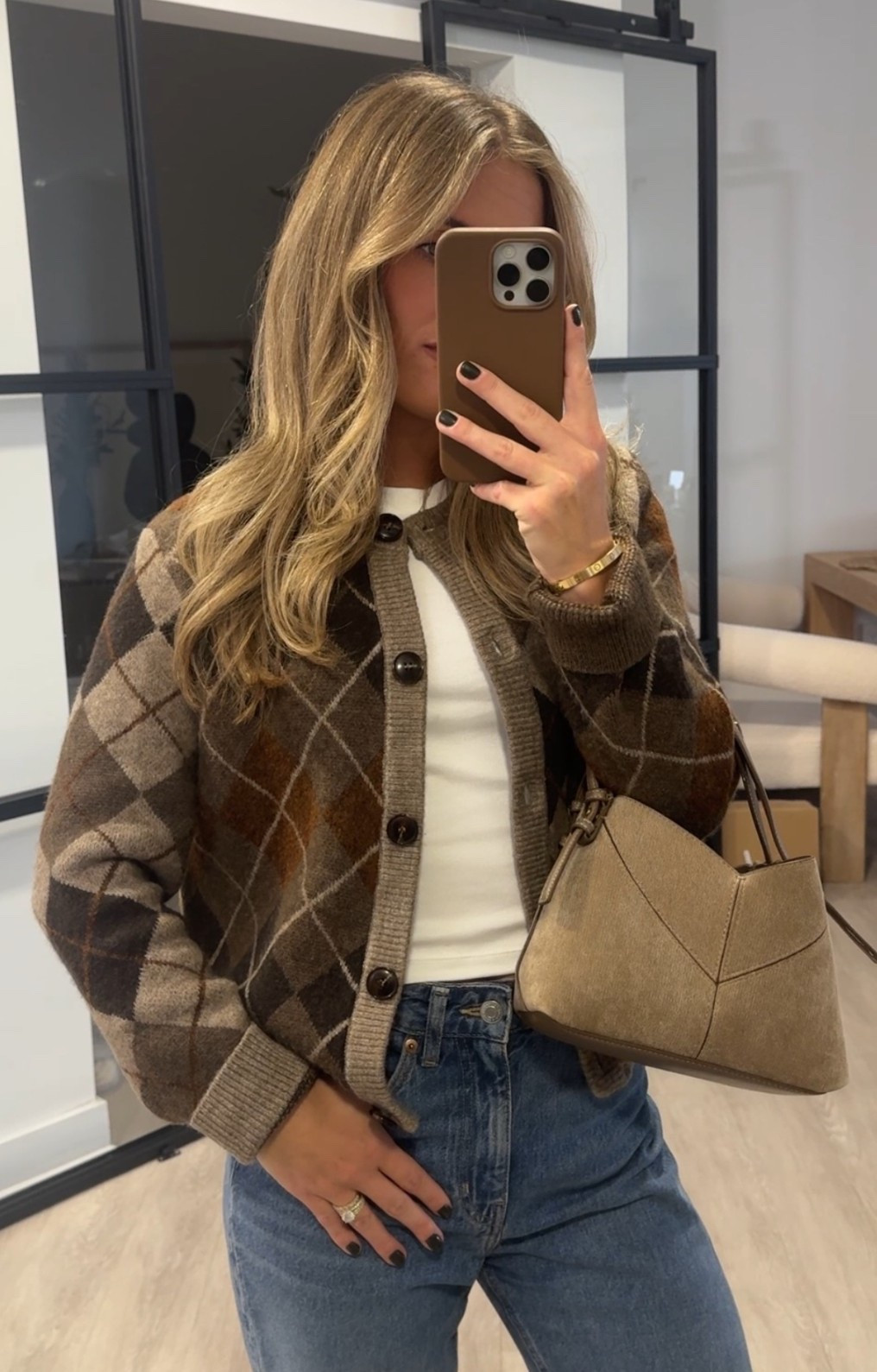 Cardigan: size small
Mini T-shirt: size XS