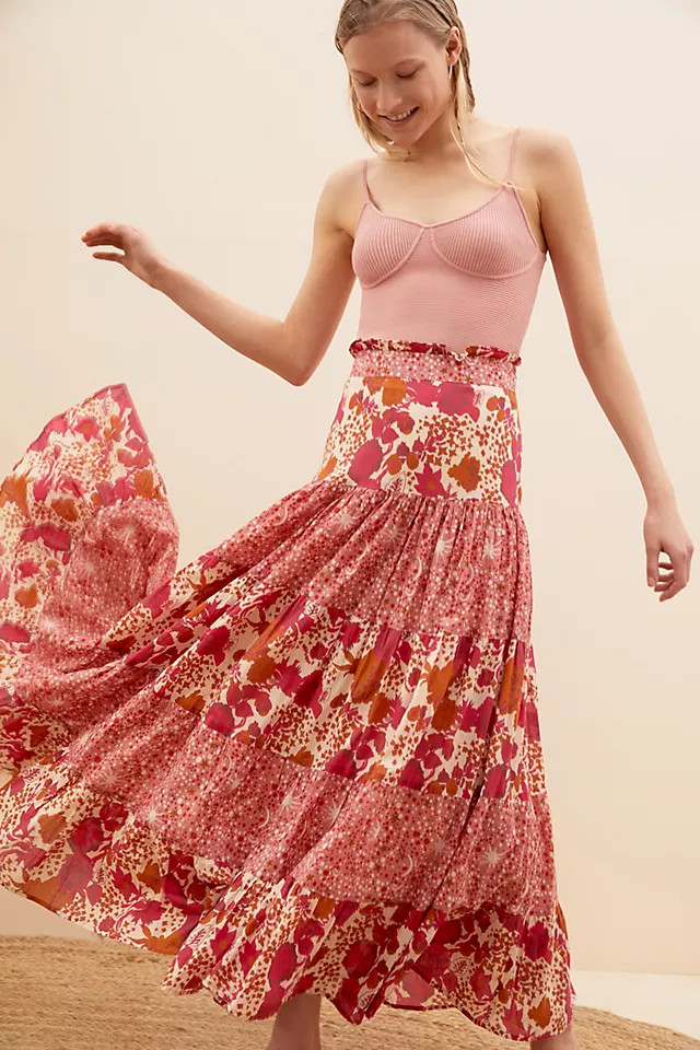 Apolline Tiered Maxi Skirt | Anthropologie (US)