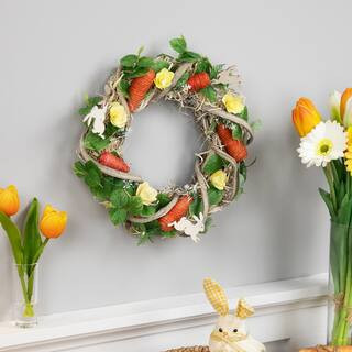11.5" Mixed Floral & Carrots Easter Wreath By Northlight in Green | Michaels® | Michaels Stores
