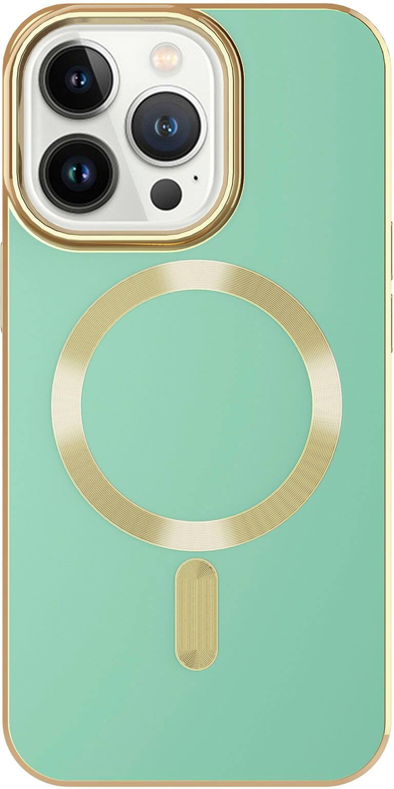 AMPD - Gold Bumper Soft Case with MagSafe for Apple iPhone 13 Pro - Light Green | Best Buy U.S.