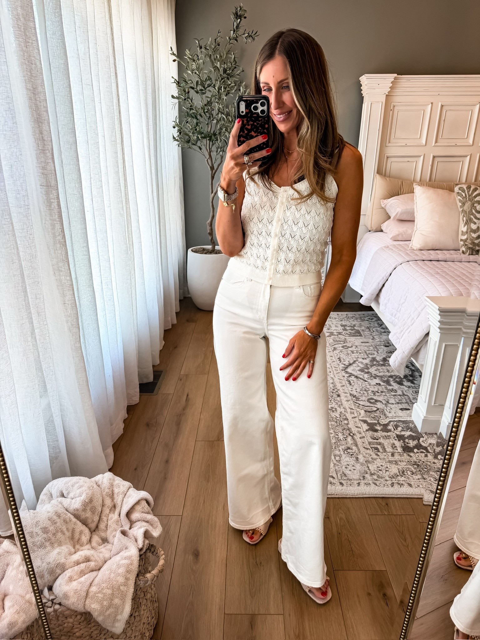 An all white moment just does it every time 

Clean, effortless, and a little elevated without trying too hard. The texture on this top makes it feel special, and these jeans are the perfect relaxed fit

white outfit, neutral style, summer outfit, elevated basics, wide leg jeans, chic everyday look, minimal style, themominstyle 

#LTKootd #LTKSeasonal #LTKOver40