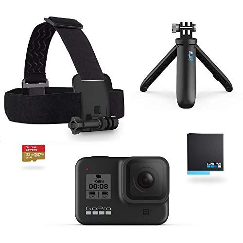 GoPro HERO8 Black Retail Bundle - Includes HERO8 Black Camera Plus Shorty, Head Strap, 32GB SD Ca... | Amazon (US)