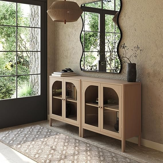 Nathan James Mason Modern Farmhouse TV Stand, Free Standing Accent Sideboard Buffet, Cabinet with... | Amazon (US)