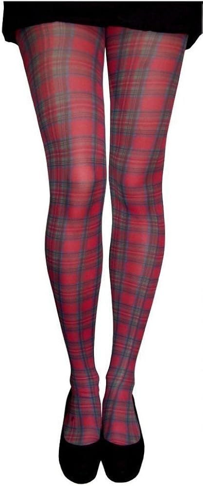 Women's Red Tartan Tights | Amazon (UK)