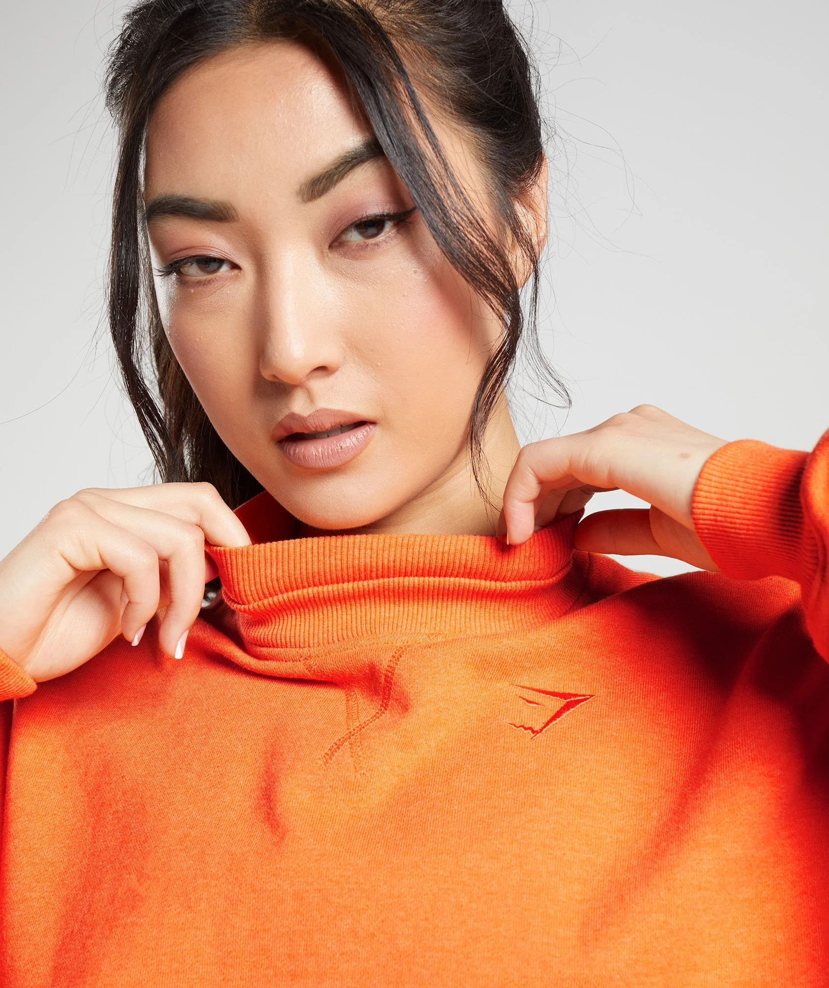 Gymshark Rest Day Sweats Cropped Pullover - Blaze Orange Marl | Gymshark US
