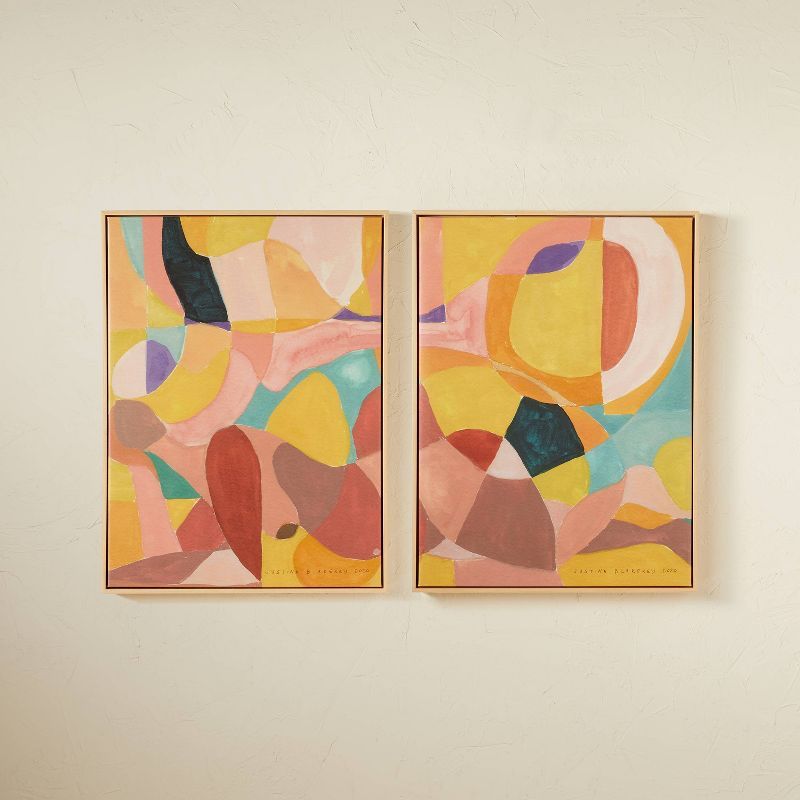 (Set of 2) 18" x 24" Shapes and Lines Framed Wall Arts - Opalhouse™ designed with Jungalow™ | Target