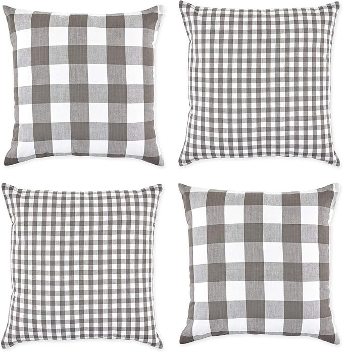 DII Decorative Square Throw Pillow Cover Collection Cotton, Machine Washable, Hidden Zipper, 18x1... | Amazon (US)