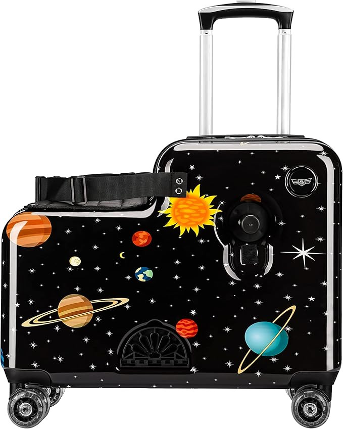 Younglingz Lil Flyer 20" kid ride on suitcase child stroller spinner luggage (Space) | Amazon (US)