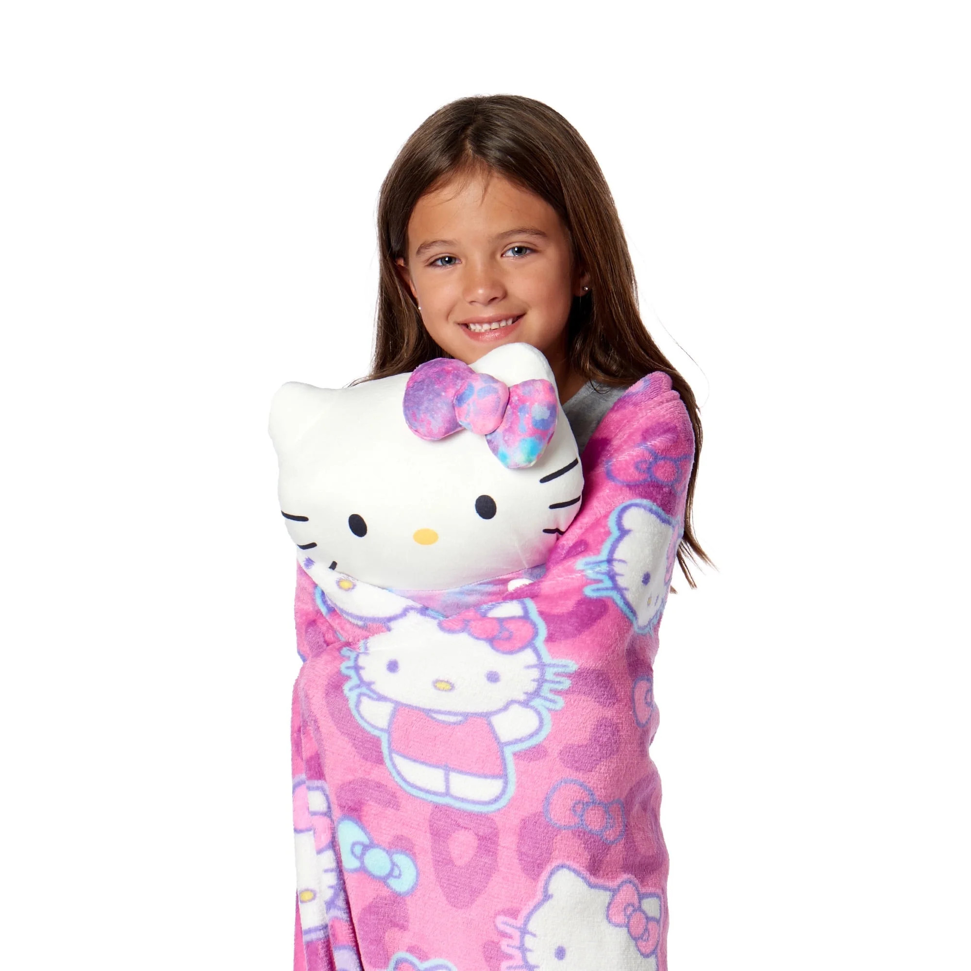 Sanrio Hello Kitty Hello Hugs Silk Touch Throw Blanket and Plush Character Hugger Set | Walmart (US)