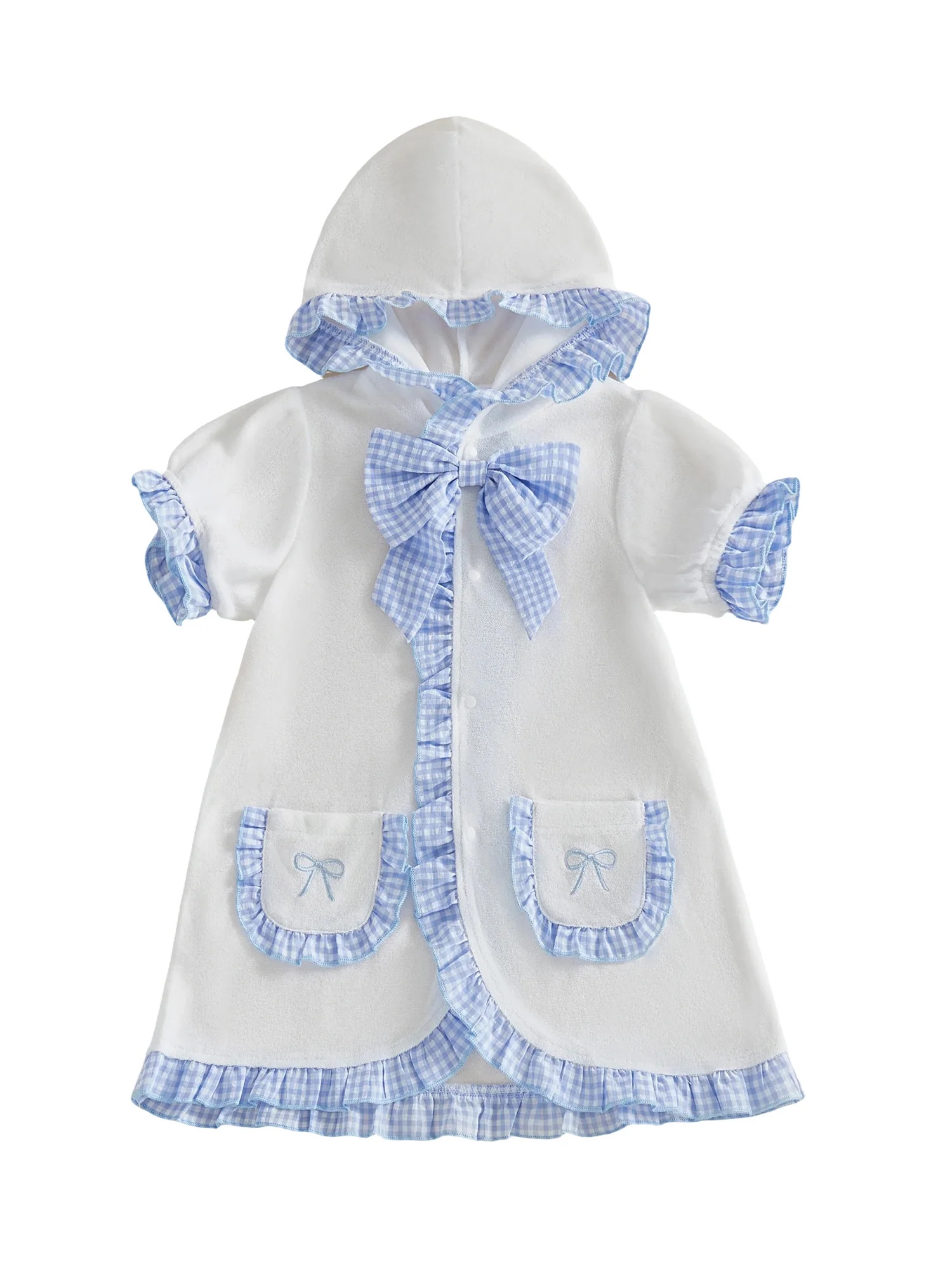 BemeyourBBs Toddler Baby Girls Swim Cover Up Swimwear Ruffle Poncho Kids Swimsuit Coverup Plaid F... | Walmart (US)