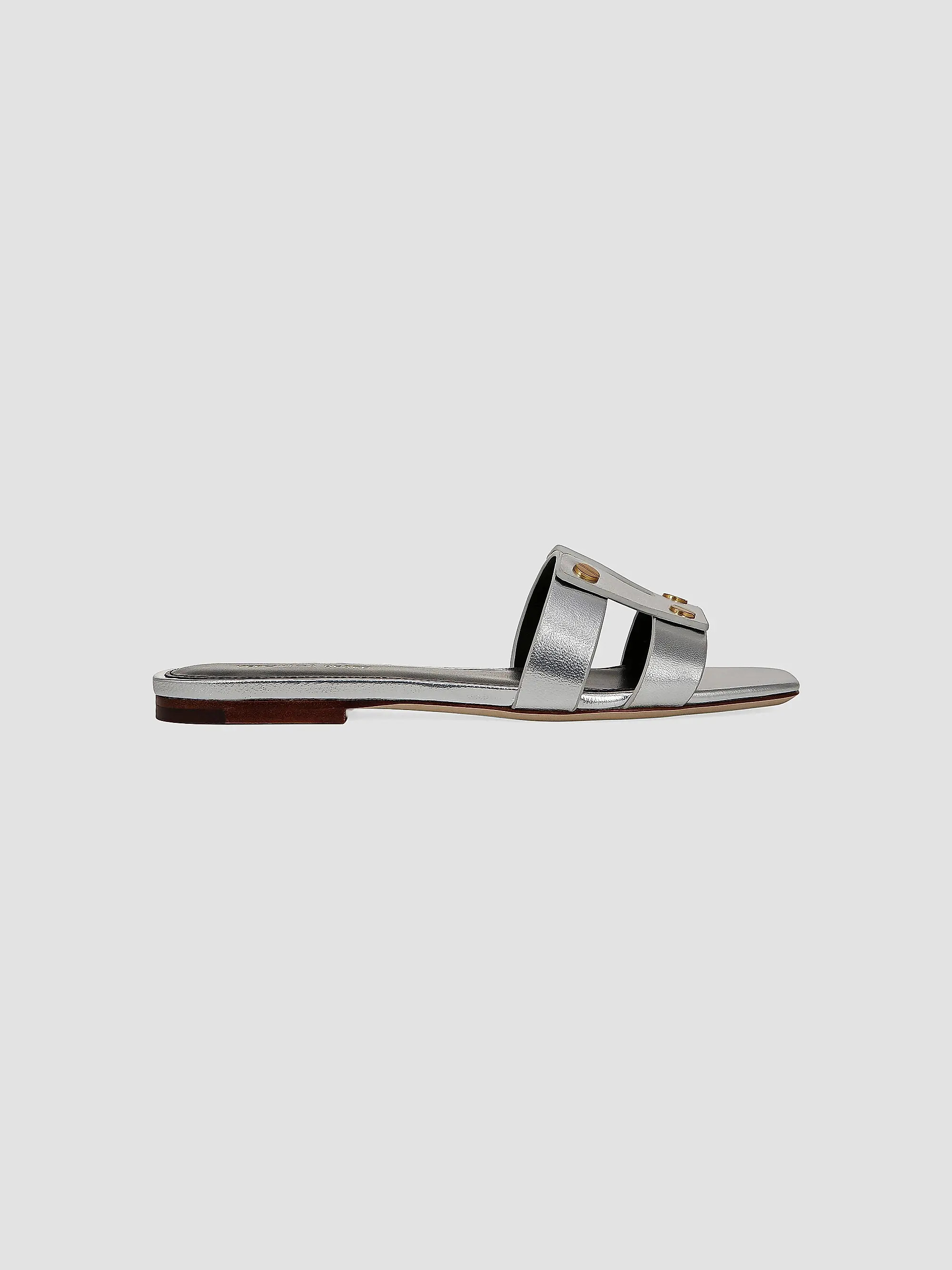 Veronica Beard Via Metallic Leather Flat Sandals | Saks Fifth Avenue | Saks Fifth Avenue