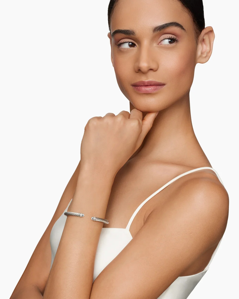 David Yurman | Classic Cable Bracelet in Sterling Silver with Diamonds, 5mm | David Yurman