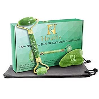 Healix Jade Roller for Face- Gua Sha massage tool Set, 100% All Natural Jade Roller Stone, Beauty Sk | Walmart (US)