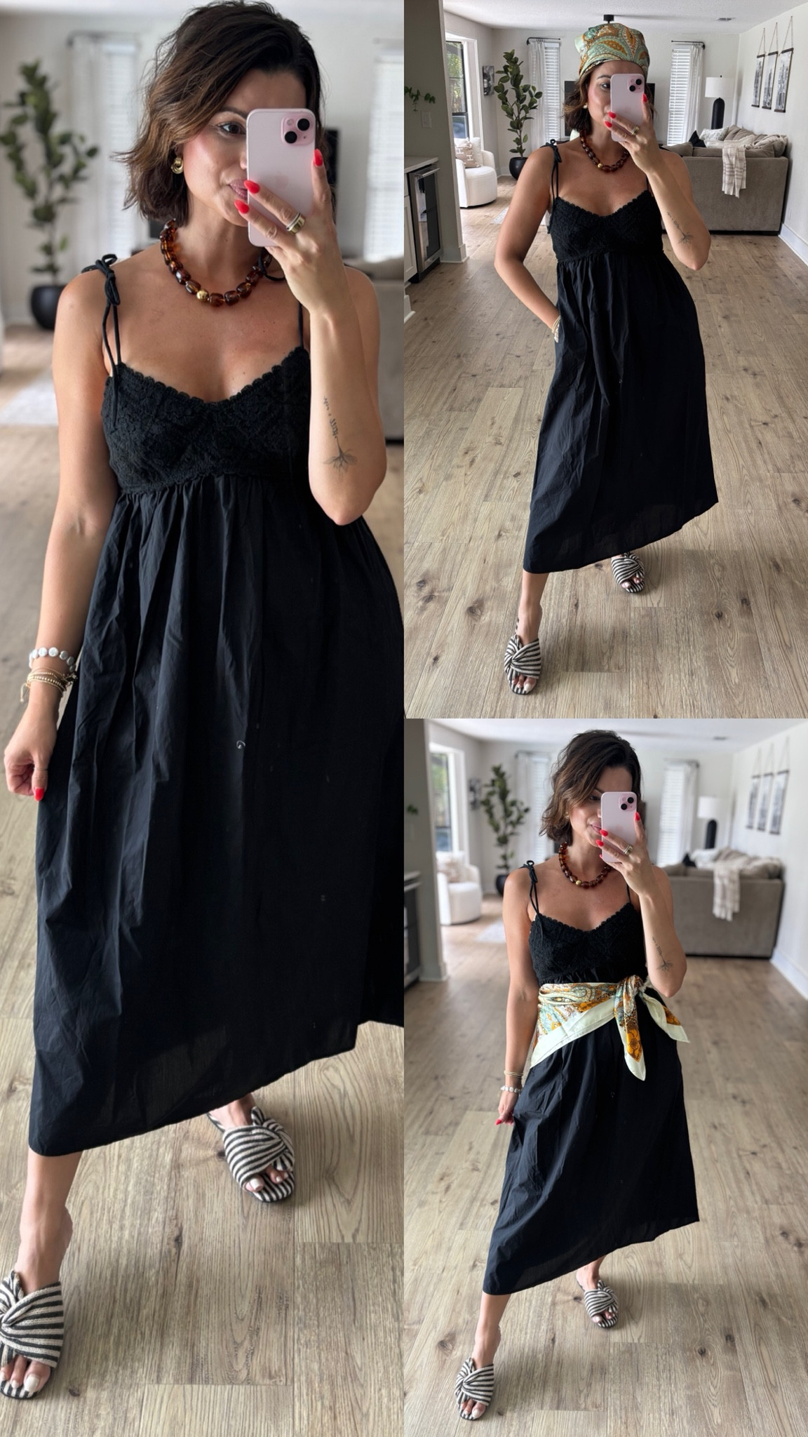 A few different ways to style this black crochet maxi dress for summer! @Target

#LTKootd #LTKgrwm #LTKdayinmylife