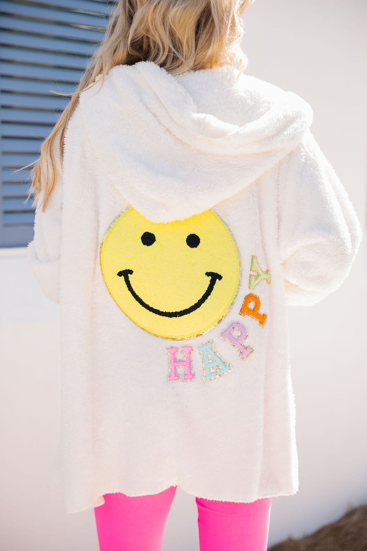 HAPPY DAZE FUZZY HOODED CARDIGAN | Judith March