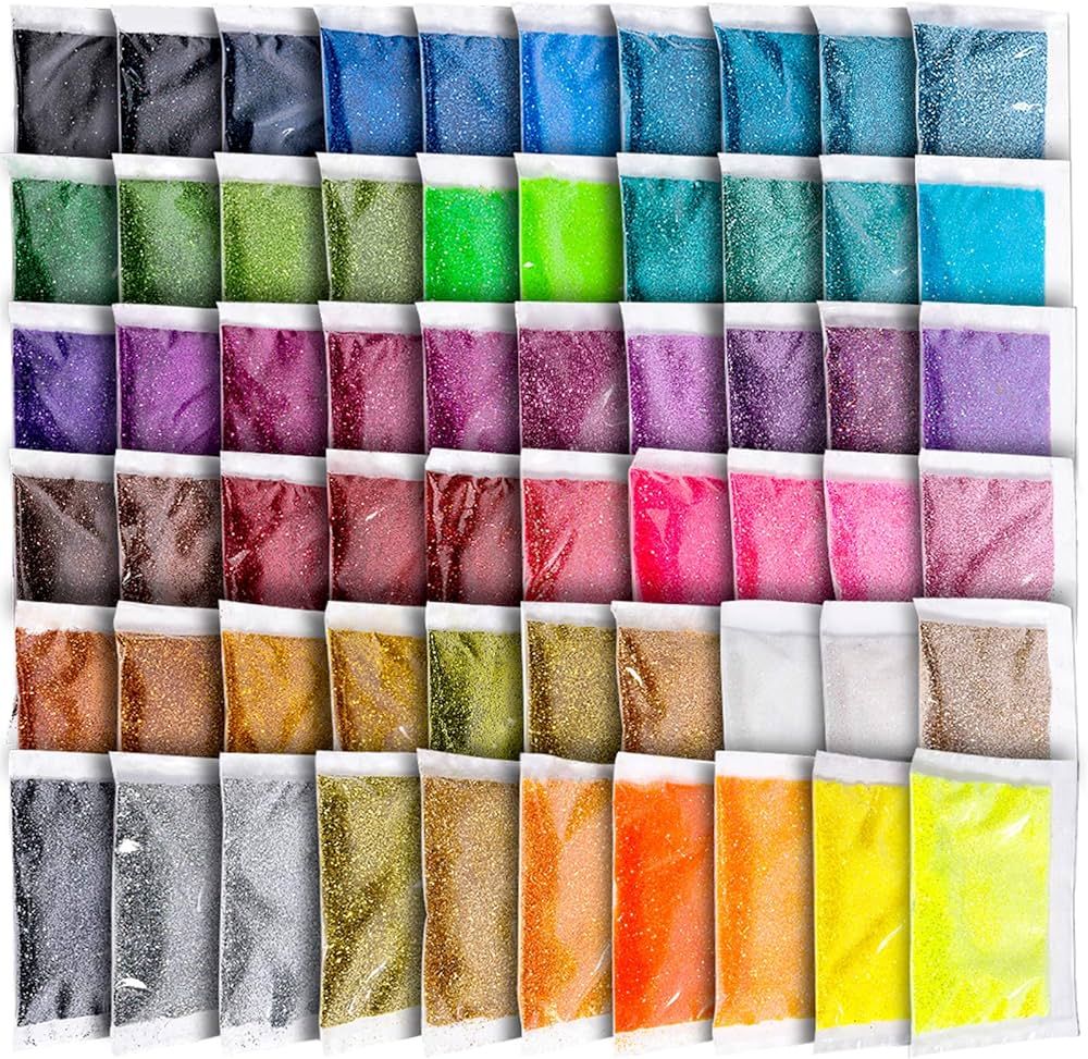 Fine Glitter, YGDZ 300g 60 Colors Extra Fine Resin Glitter Packs, Arts Craft Glitter for Tumblers... | Amazon (US)