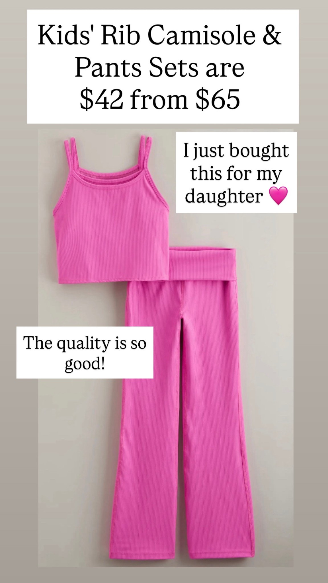 Kids' Rib Camisole & Pants Set 

#LTKKids #LTKSaleAlert