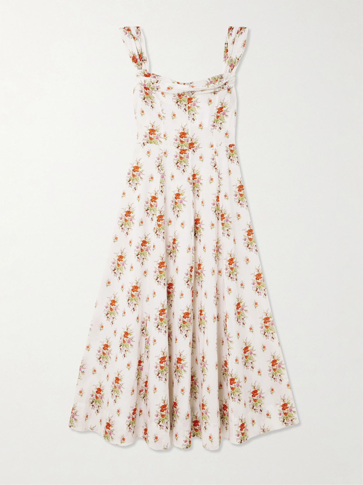 DÔEN - Clea Ruffled Floral-print Organic Cotton Midi Dress - Multi | NET-A-PORTER (US)